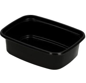 Rechthoekige saladebakjes PP 125 ml Zwart