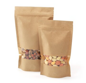 Stazakken 750 ml kraft met venster
