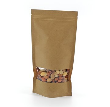 Stazakken 600 ml kraft met venster