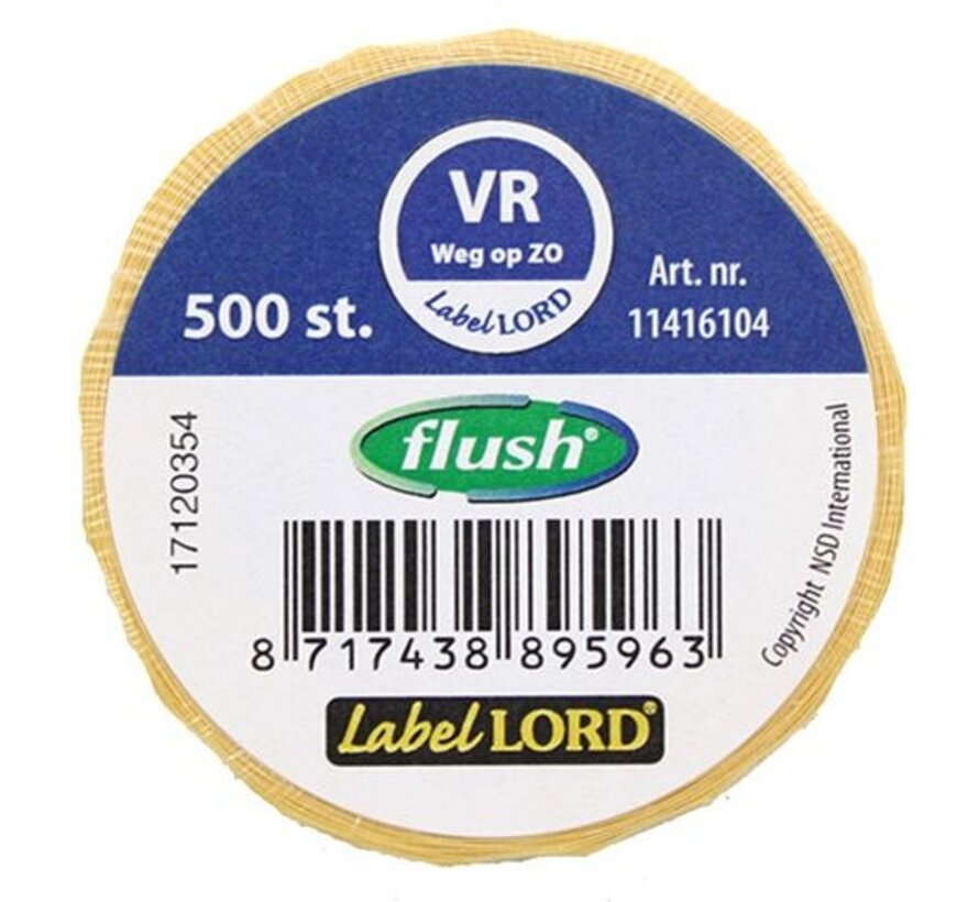 Flush Label Daglabels Voedseletiketten Volledig oplosbaar (Flush Label)