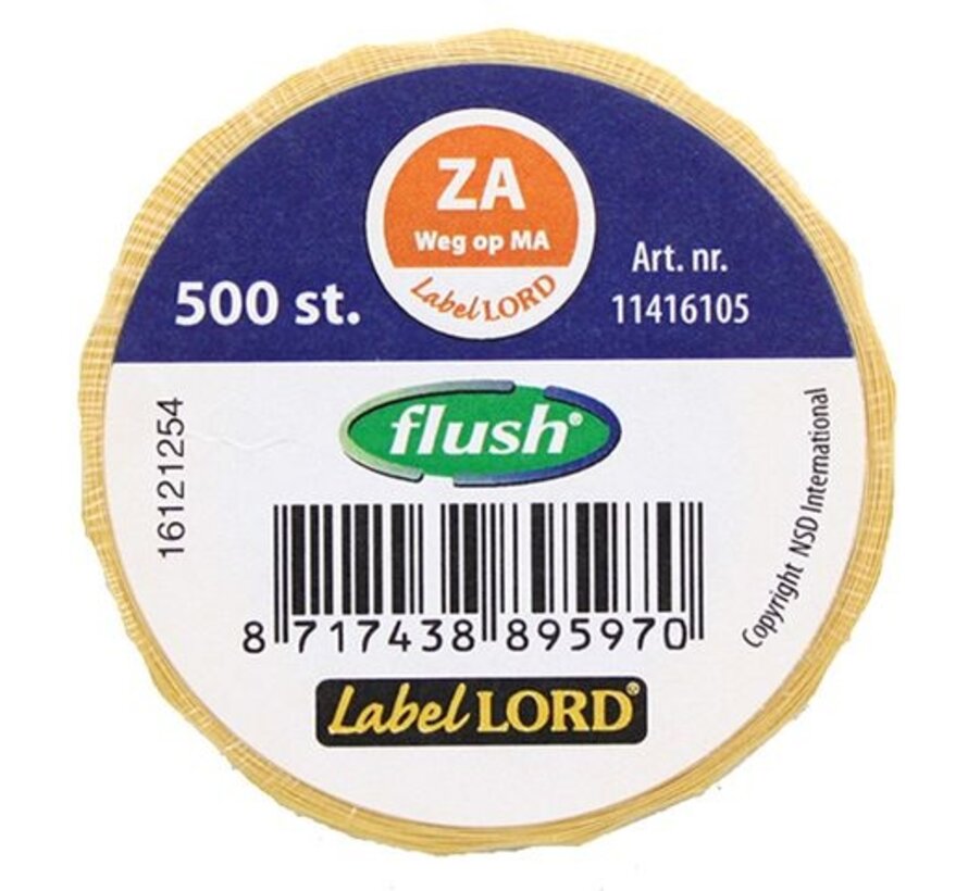 Flush Label Daglabels Voedseletiketten Volledig oplosbaar (Flush Label)