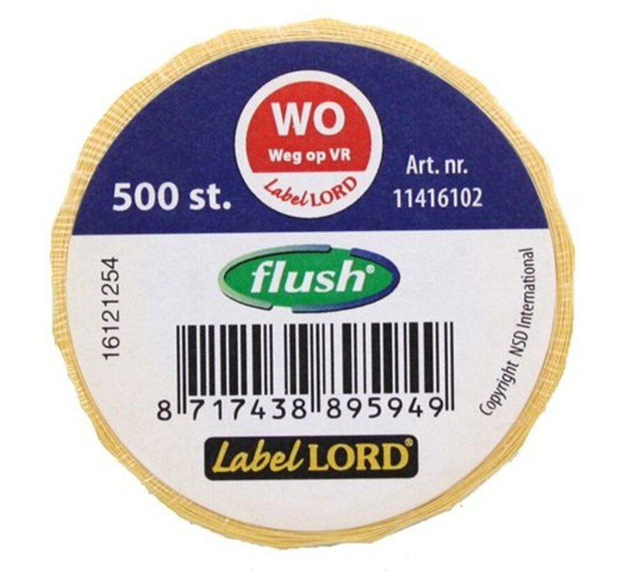 Flush Label Daglabels Voedseletiketten Volledig oplosbaar (Flush Label)