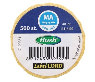 Labellord Flush Label Daglabels Voedseletiketten Volledig oplosbaar (Flush Label)