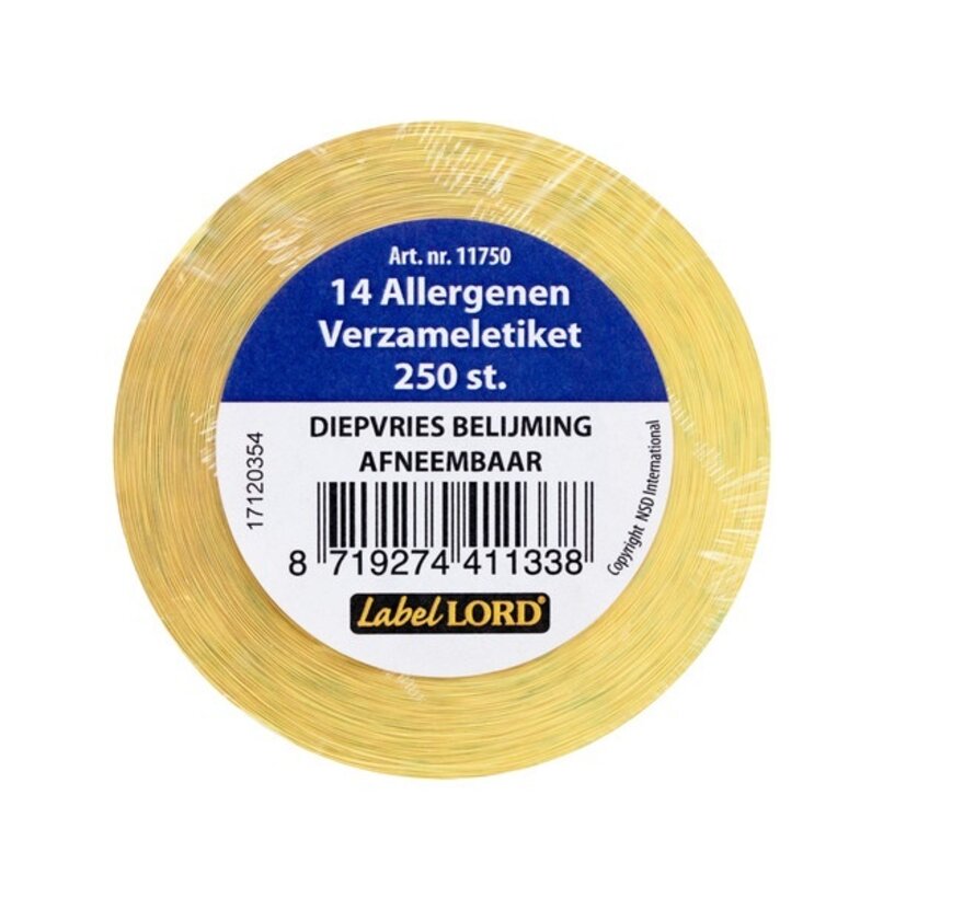 Labellord Aqualabel Allergenen Verzameletiket