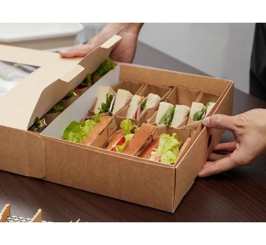Inzetstukken "half" 31 x 22 x 7,8 cm tbv cateringdozen Kraft Platter
