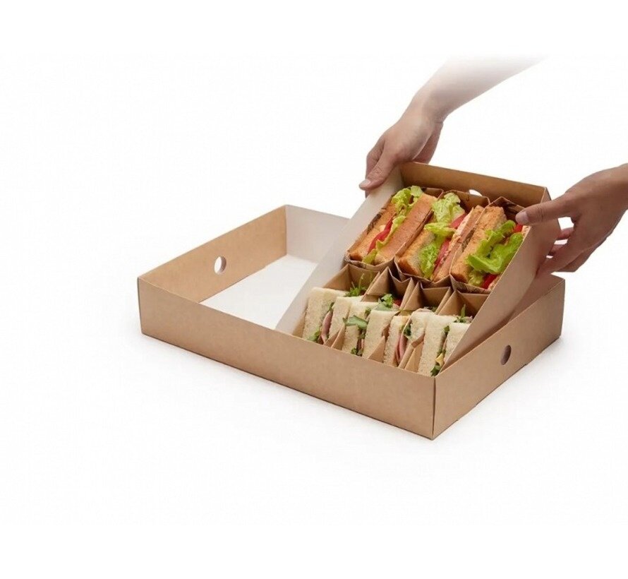 Inzetstukken "half" 31 x 22 x 7,8 cm tbv cateringdozen Kraft Platter