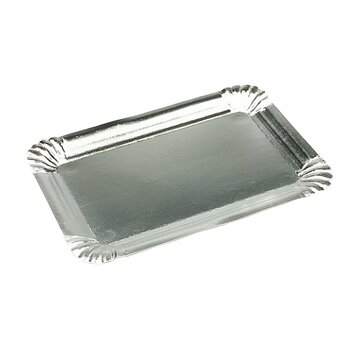 Kartonnen schaaltjes 10 x 16 cm aluminium gecacheerd