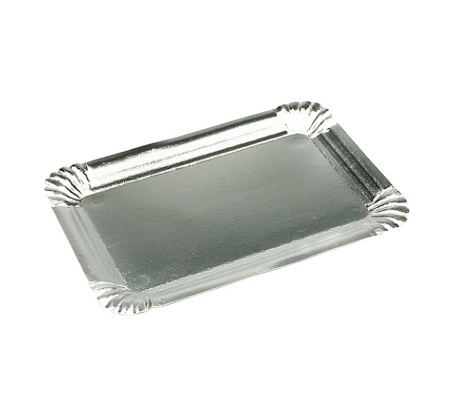 Kartonnen schaaltjes 10 x 16 cm aluminium gecacheerd