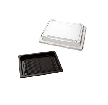 RPET trays + deksels 16,6 x 11,5 x 4,5 cm SushiTray