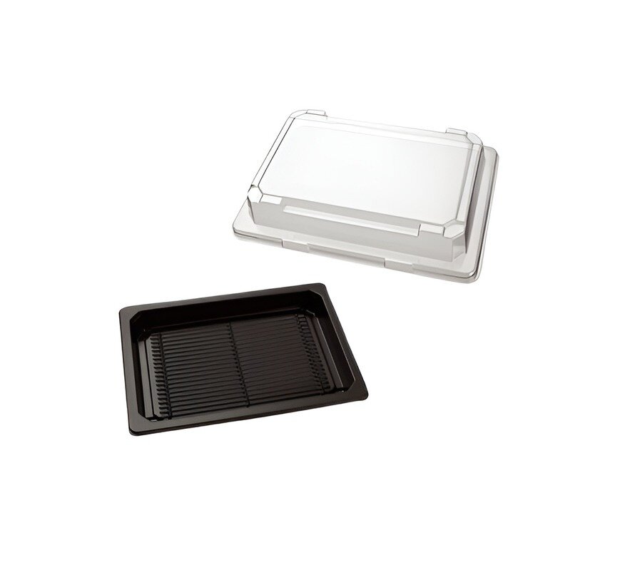 RPET trays + deksels 16,6 x 11,5 x 4,5 cm SushiTray