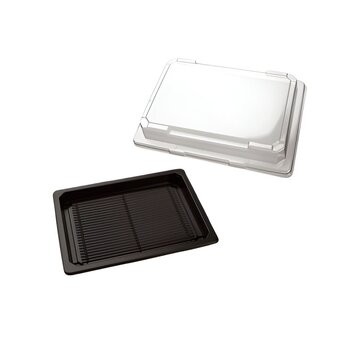 RPET trays + deksels 18,5 x 12,9 x 4,5 cm SushiTray