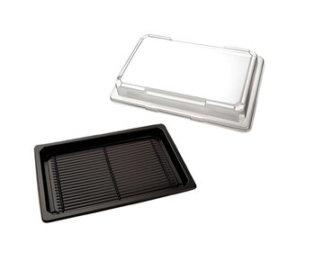 RPET trays + deksels 21, 5 x 13,5 x 4,5 cm SushiTray