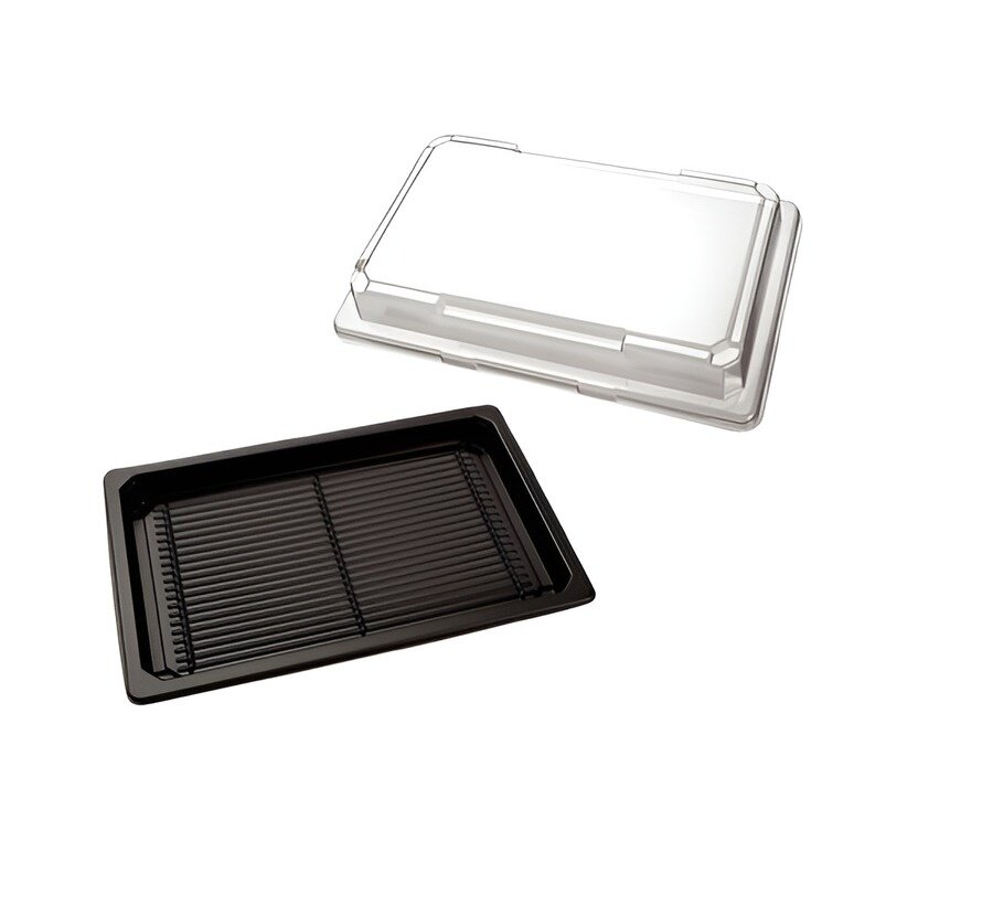 RPET trays + deksels 21, 5 x 13,5 x 4,5 cm SushiTray