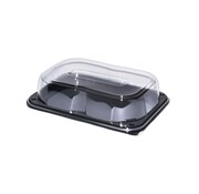 PET Rectangular Platter cateringschalen 24 x 17 x 6 cm (inclusief deksels)