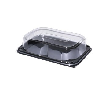 PET Rectangular Platter cateringschalen 24 x 17 x 6 cm (inclusief deksels)