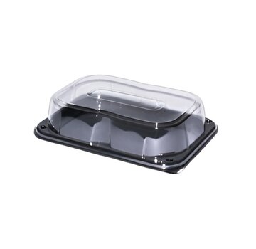 PET Rectangular Platter cateringschalen 24 x 17 x 6 cm (inclusief deksels)