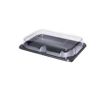 PET Rectangular Platter cateringschalen 35 x 24 x 6 cm (inclusief deksels)