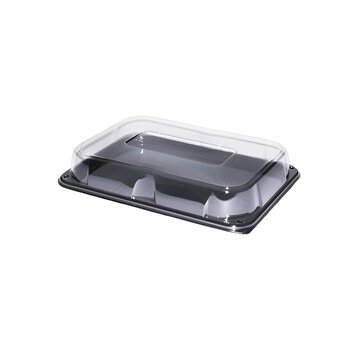 PET Rectangular Platter cateringschalen 35 x 24 x 6 cm (inclusief deksels)