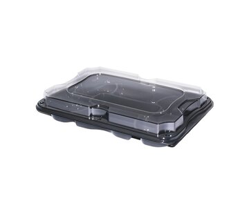 PET Rectangular Platter cateringschalen 35 x 24 x 6 cm (inclusief deksels)
