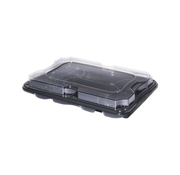 PET Rectangular Platter cateringschalen 35 x 24 x 6 cm (inclusief deksels)
