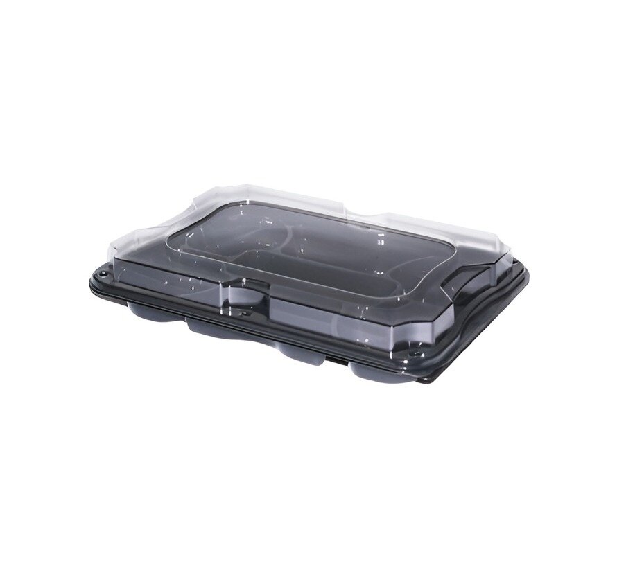 PET Rectangular Platter cateringschalen 35 x 24 x 6 cm (inclusief deksels)