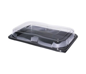 PET Rectangular Platter cateringschalen 55 x 37 x 8,5 cm (inclusief deksels)