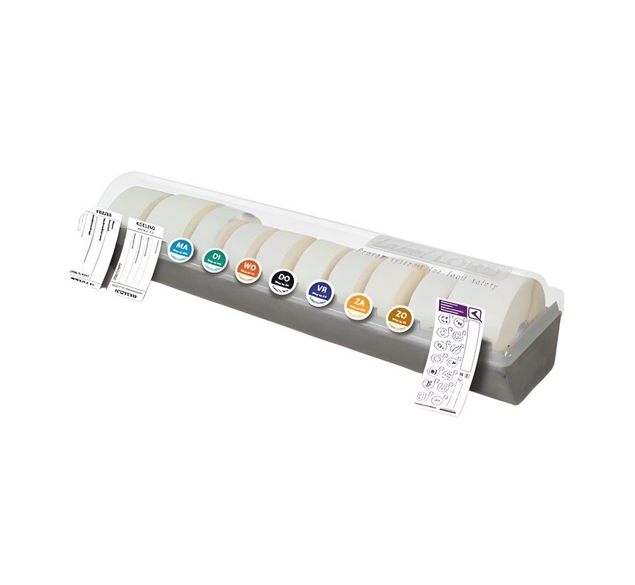 Dispenser inclusief Voedseletiketten / Daglabels