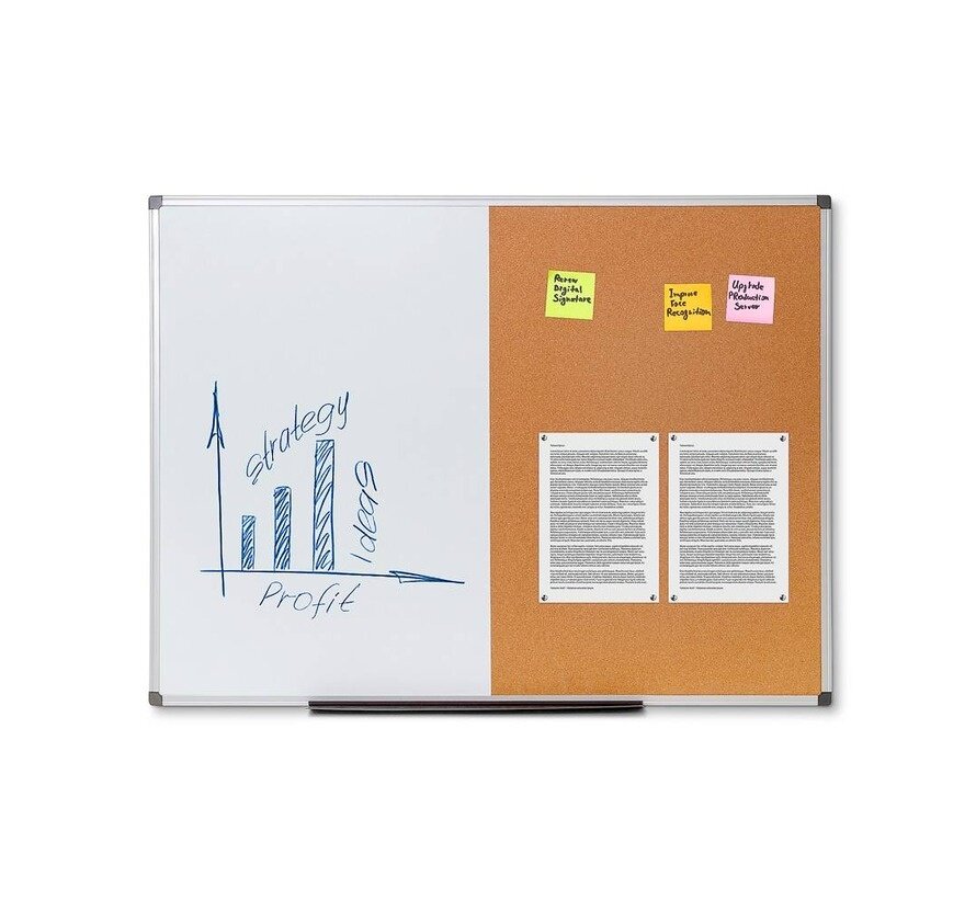 Whiteboard Alu / Prikbord - Combinatiebord
