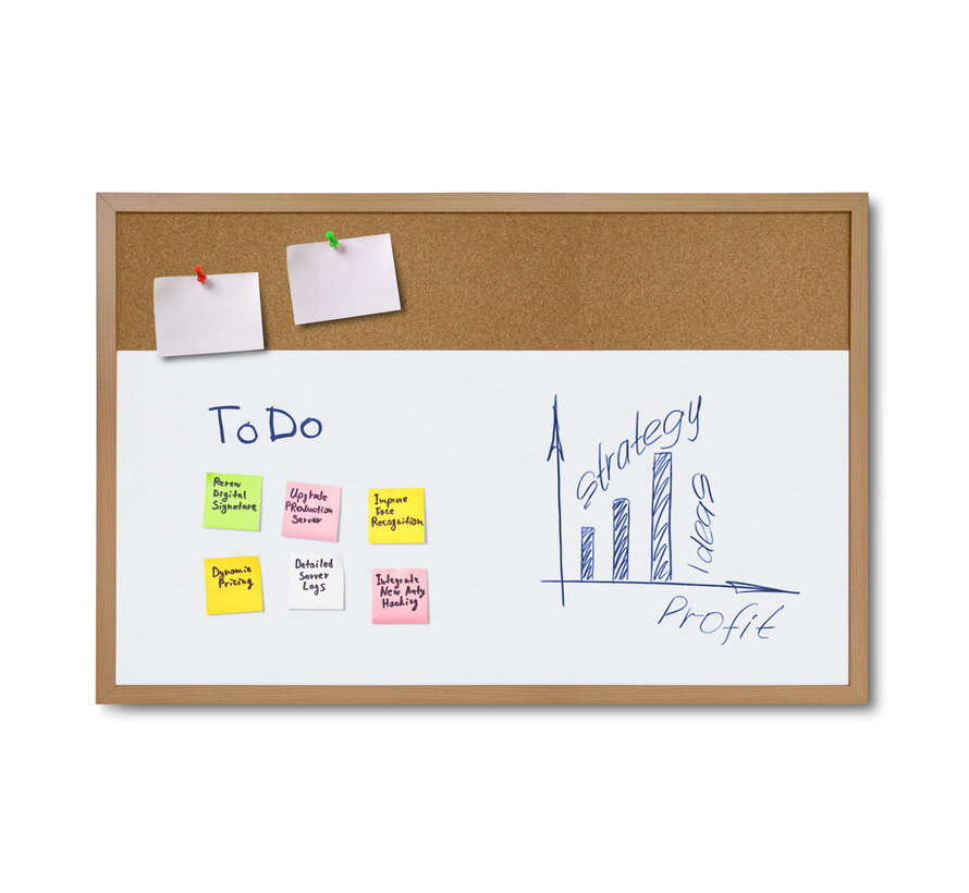 Whiteboard Hout / Prikbord - Combinatiebord