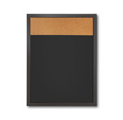 Whiteboard Hout Zwart / Prikbord - Combinatiebord