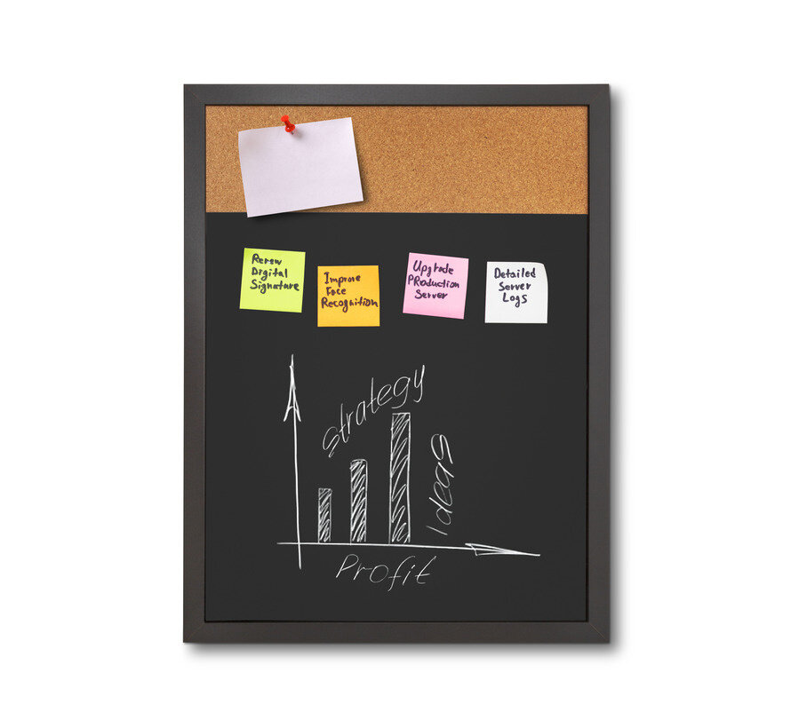 Whiteboard Hout Zwart / Prikbord - Combinatiebord