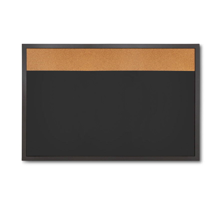 Whiteboard Hout Zwart / Prikbord - Combinatiebord