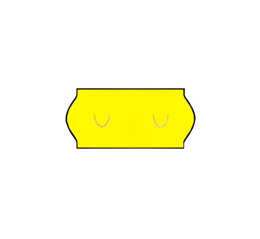 etiketten 26x12 geel met U stanzing - 1ds á 36 rol