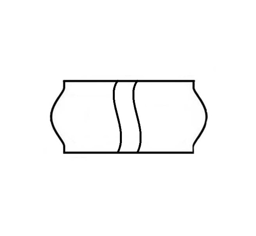 Etiketten 26x12 permanent met security cut - wit - 36 rollen