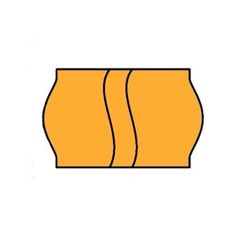 Etiketten 26x12 permanent met security cut - oranje - 1ds á 36 rol