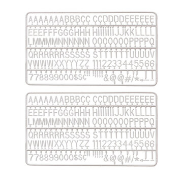 Set van Witte Plastic Letters voor Letterbord Zwart