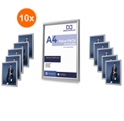 10x Kliklijsten A4 Zilver 25mm | Wissellijst A4 Zilver 25mm Ecom - 10 stuks