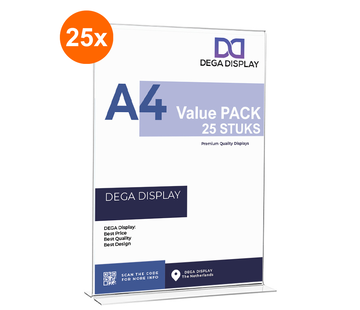 25x T-standaard A4 | Menuhouders | Per 25 stuks