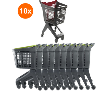 10x Winkelwagen 80 liter €1199 p/s (10 stuks) Superior Lichtgewicht Kunststof - 10 stuks