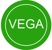 Stickers VEGA - Vegetarisch  - Groen - 28mm rond - 500/rol