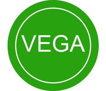 Stickers VEGA - Vegetarisch  - Groen - 28mm rond - 500/rol