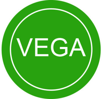 Stickers VEGA - Vegetarisch  - Groen - 28mm rond - 500/rol
