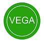 Stickers VEGA - Vegetarisch  - Groen - 28mm rond - 500/rol