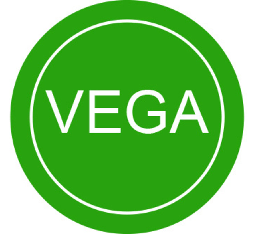Stickers VEGA - Vegetarisch  - Groen - 28mm rond - 500/rol