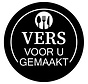 Sticker 'Vers voor u gemaakt' - Zwart - 28mm rond - 500/rol