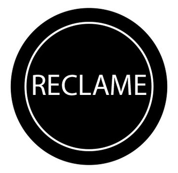 Sticker RECLAME - Zwart - 28mm rond - 500/rol