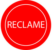 Sticker RECLAME - Rood - 28mm rond - 500/rol