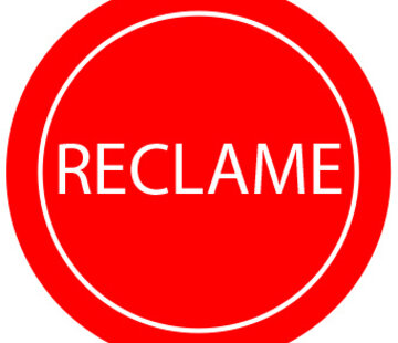 Sticker RECLAME - Rood - 28mm rond - 500/rol
