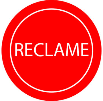 Sticker RECLAME - Rood - 28mm rond - 500/rol