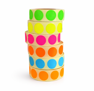 Afprijssticker - Gekleurde Sticker Rond 19mm - 1000/rol